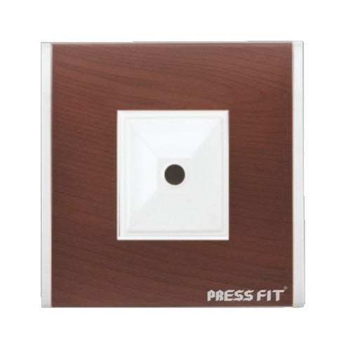 Pressfit Modular Square Ceiling Rose Plate - Plastic Material, Square Shape, Teak Wood Color | Modular Design for Elegant Looks, Smooth Finish