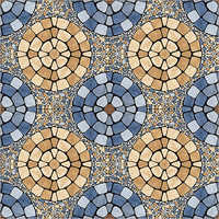 Decorative Floor Tile - Ceramic, Customized Size, Blue Color, Circular Shape | Polished Finish, Skid Protected, Long Lasting Quality