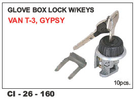 Glove Box Lock w/keys Van T-3, Gypsy