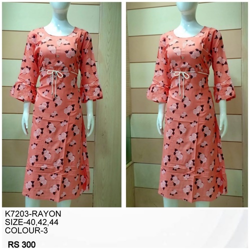 Designer Pure Cotton Rayon Kurtis