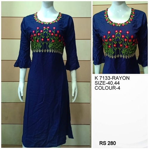 Designer Partywear Rayon Kurtis