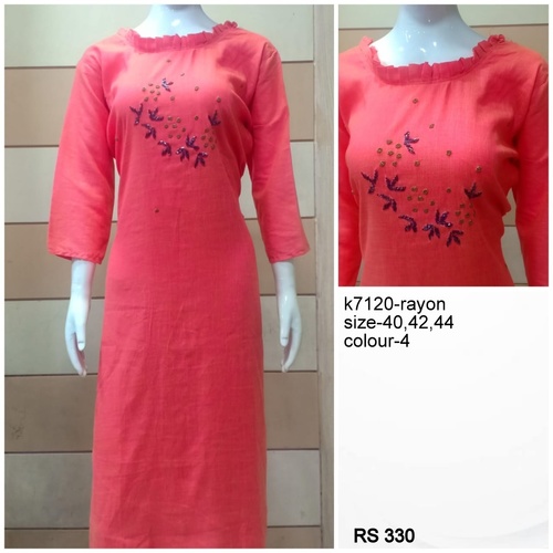 Designer Cotton Fancy Rayon Kurtis
