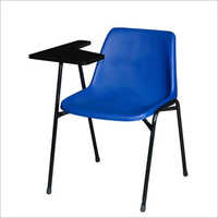 College Chair With Writing Pad - Metal And Plastic, Blue Color With Black Frame | Durable, Easy To Clean, Heavy Load Capacity