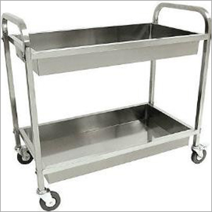 Trolley - Stainless Steel, 48x24x36 Inches | Two-Tiered, Durable, Smooth Rolling, Swivel Wheels