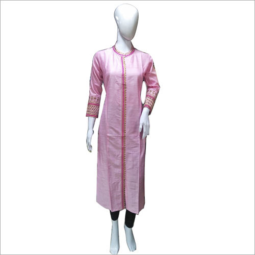 Available In Multicolour Chanderi Silk Kurti