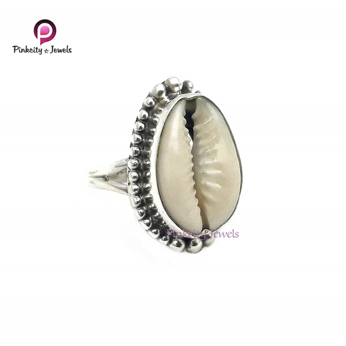 Natural Sea Shell 925 Silver Ring Size: Customized