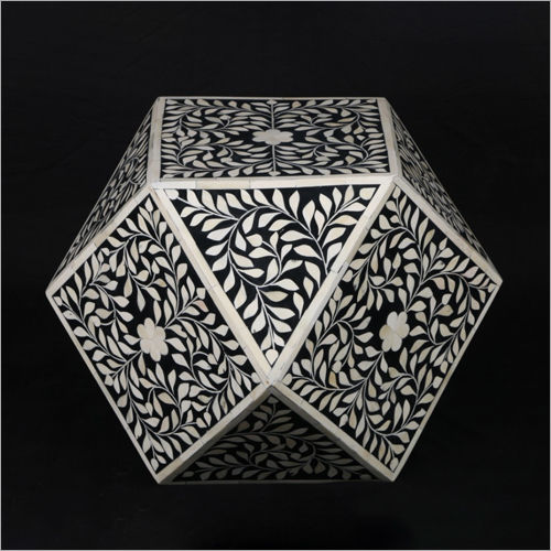 Metal Bone Inlay Designer Stool