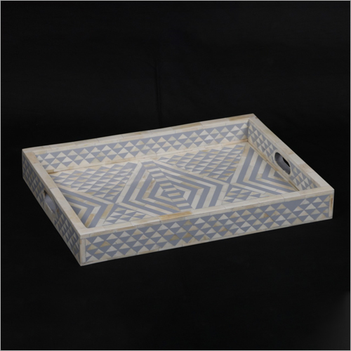 Wooden Bone Inlay Serving Tray