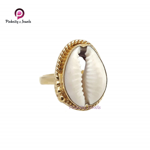 Natural Sea Shell 925 Silver Ring Size: Customized