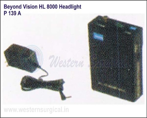 Hospital Beyond Vision HL 8000 Headlight - Black, Compact and Rechargeable, 240V AC Input, 50-60 Hz Frequency, Advanced LED Illumination