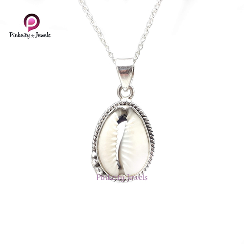 Natural Sea Shell 925 Silver Necklaces Size: Customized