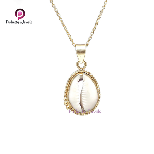 Indian Sea Shell 925 Silver Necklace Size: Customized