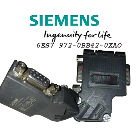Siemens DP Bus Connector - Mild Steel, PVC, 12 Mbit/s with Tilted Cable Outlet | Black Surface Color, Good Standard