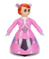 Dancing Doll - Plastic, 22.6x14.2x13.4 Cm, Pink | 360â° Rotating 3d Lights, Swaying Hands, Glowing Features, Enhances Curiosity