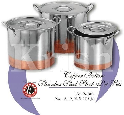 Copper Bottom Stock Pots - Color: As Per Requirement