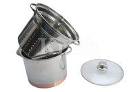 Cooper Bottom Pasta Cooker Set - 3 Pcs - Color: As Per Requirement