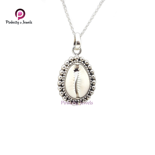 Natural Sea Shell 925 Silver Necklaces Size: Customized