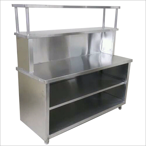 SS Display Counter - Stainless Steel, Polished Silver Finish | Durable Metal Material, Designed for Versatile Display Solutions