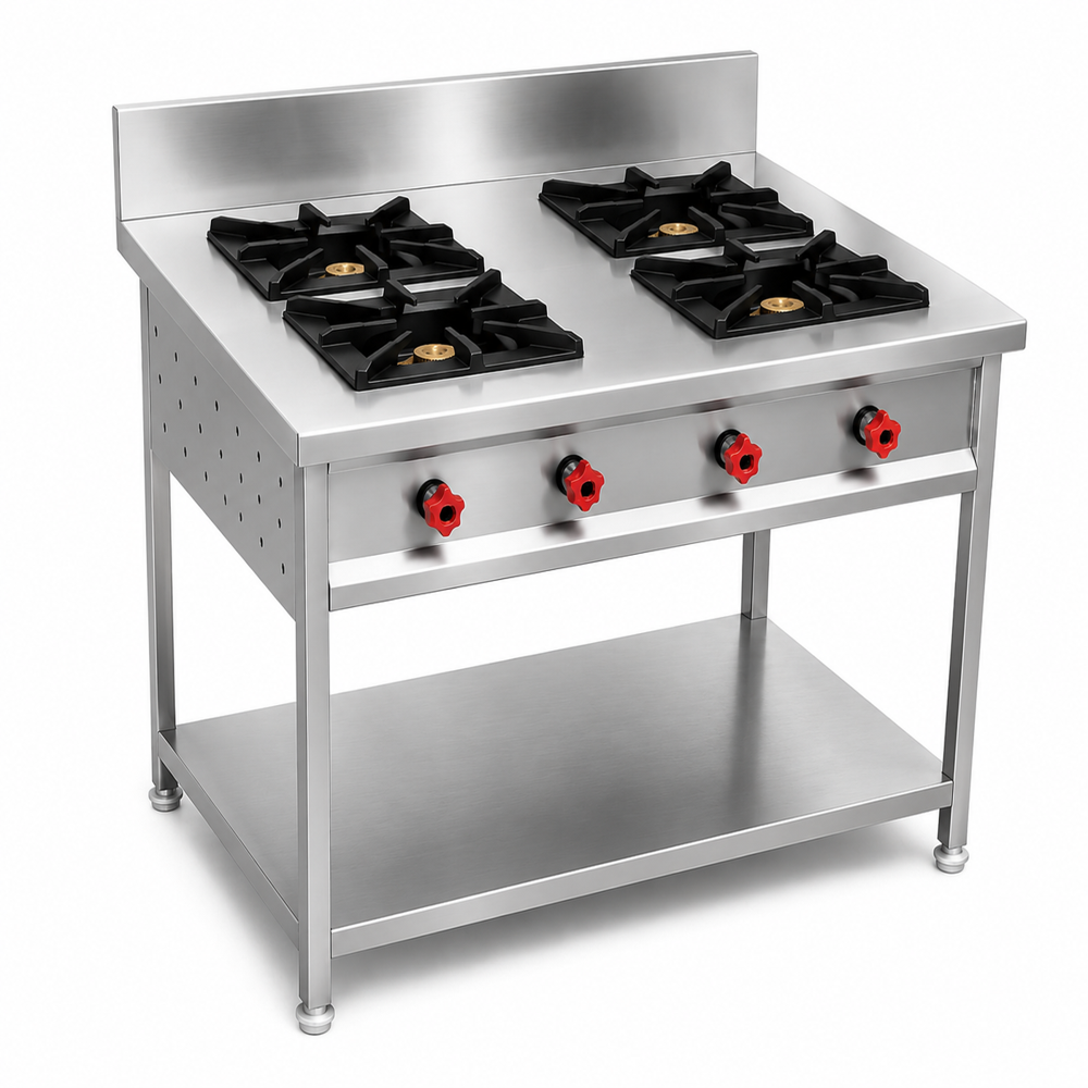 4 Burner Continental Cooking Gas Range - Application: Hotels