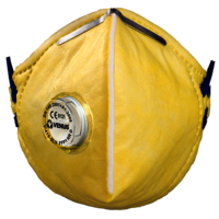 Venus V-410 V Yellow Respirator Isi Approved - Non Woven Material, 7.5 X 4.1 X 3.6 Inch, Grey/yellow Color, One Way Exhalation Vent Valve, Adjustable Textile Bands