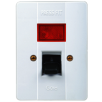 Pressfit Gold Concealed 32 Amp. Double Pole Switch - Plastic, 32 Amp, White/ivory | Main Power Control, Screw Terminals, Indicator Function