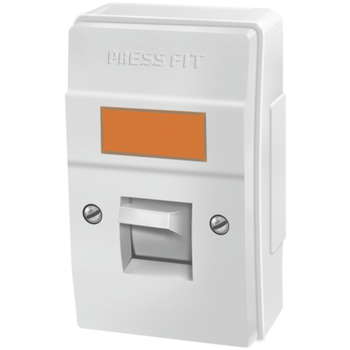 Pressfit Tejas 32 Amp. Double Pole Main Switch - Plastic Material | White and Ivory Colors, Max Current 32 Ampere, Integrated Power Supply Indicator
