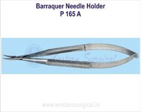 Barraquer Needle Holder - Stainless Steel, Manual, Reusable, Lightweight , Waterproof, Smooth Finish, Precision Grip For Surgical Procedures