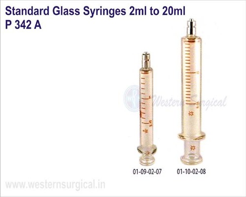 Standard Glass Syringes 2ml to 20ml