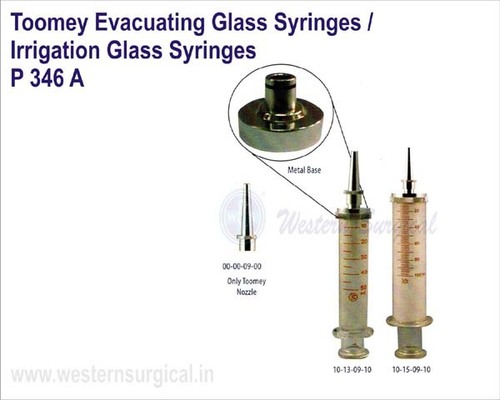 Toomey Evacuating Glass Syringes Irrigation Glass Syringes