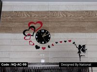 Heart shape acrylic wall clock