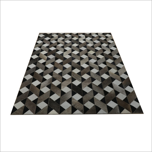 Leather Geometric Pattern Carpet