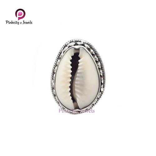Natural Sea Shell 925 Silver Ring Size: Customized