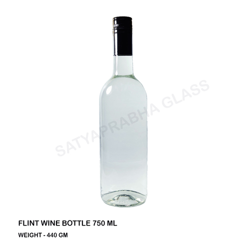 750 Ml Flint Wine Bottle - Color: Transparent