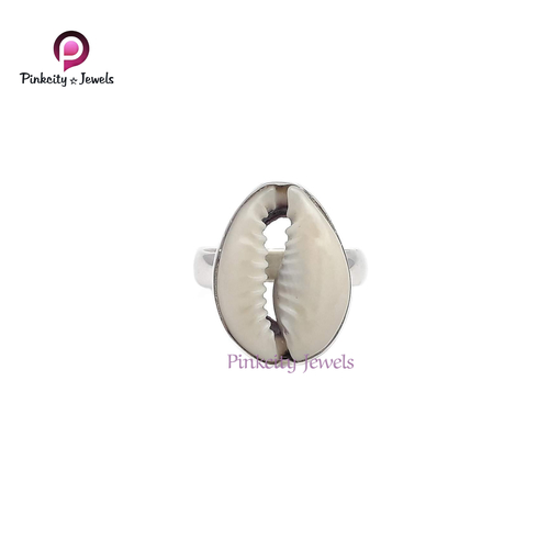 Natural Sea Shell 925 Silver Ring Size: Customized