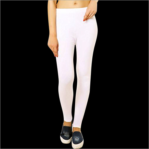 White Ankle Length Leggings - Premium Cotton, Customizable Sizes & Colors | All-Season Wear, No Fade, Quick Dry, Washable