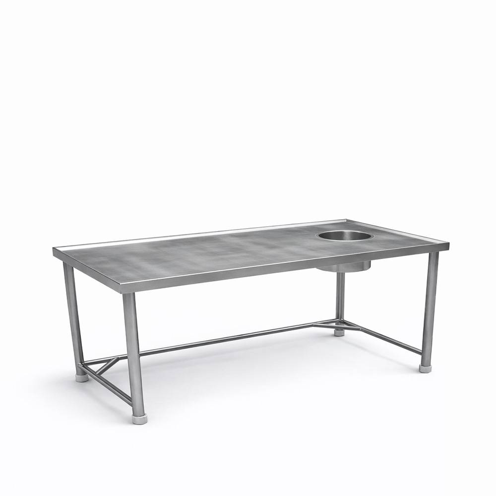 Dirty Dish Landing Table - Stainless Steel, 2 Shelves, Polished And Matte Finish