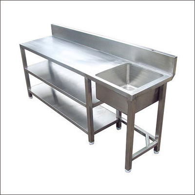 Sink Table With 2 Under Shelf
