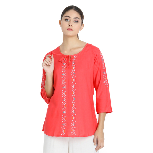Rayon Embroidered Top
