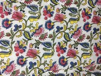 Hand Block Floral Printed Cotton Fabric
