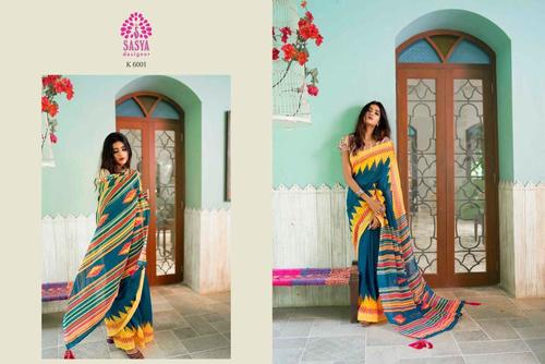Linen Chanderi Silk Saree