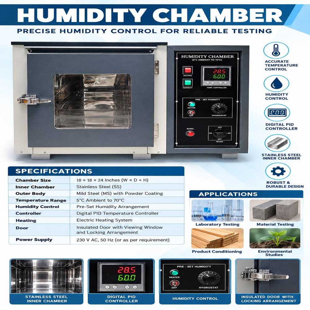Humidity Chamber - Temperature Range: 0-60 Degree Celsius (Oc)
