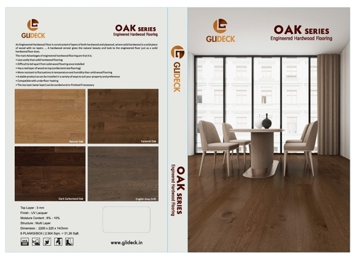 Engineered Hardwood Oak Series - Solid Oak Material, Natural Grain Finish | Durable, Scratch-Resistant, Easy to Maintain