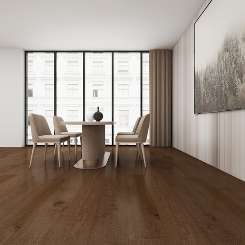 Caramel Oak Engineered Flooring - Wood Material | Sturdy Design, Elegant Finish, Moisture Resistant, Classic Aesthetic Appeal