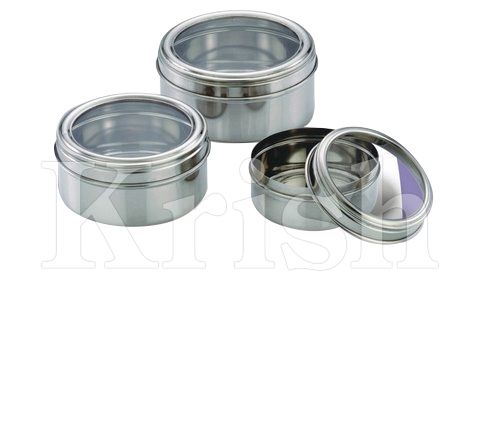 Round See Through Container - Color: As Per Requirement