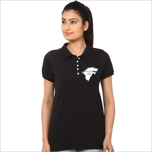 Black Ladies Half Sleeve T-Shirt