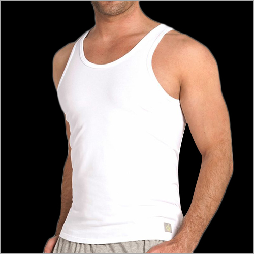 White Mens Plain Vest
