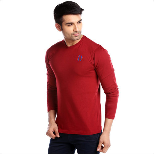 Red Mens Full Sleeve T-Shirt