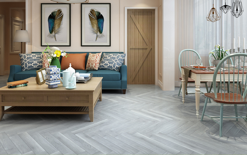 Herringbone Silver Oak - Premium Wood Material , Elegant Herringbone Design with Timeless Aesthetic Appeal