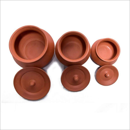 Terracotta Round Handi Set - 2 Ltr, Multiple Size Options Available | Durable, Easy to Clean, Smooth Surface Finish