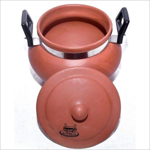 Terracotta Dal Handi With Handle - Durable Customizable Thickness, Smooth Surface Finish, Easy to Clean Design